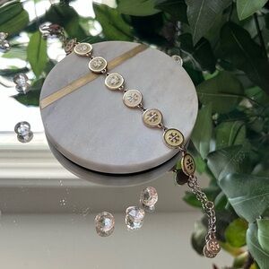 Vintage Tory Burch Gold and Cream Bracelet